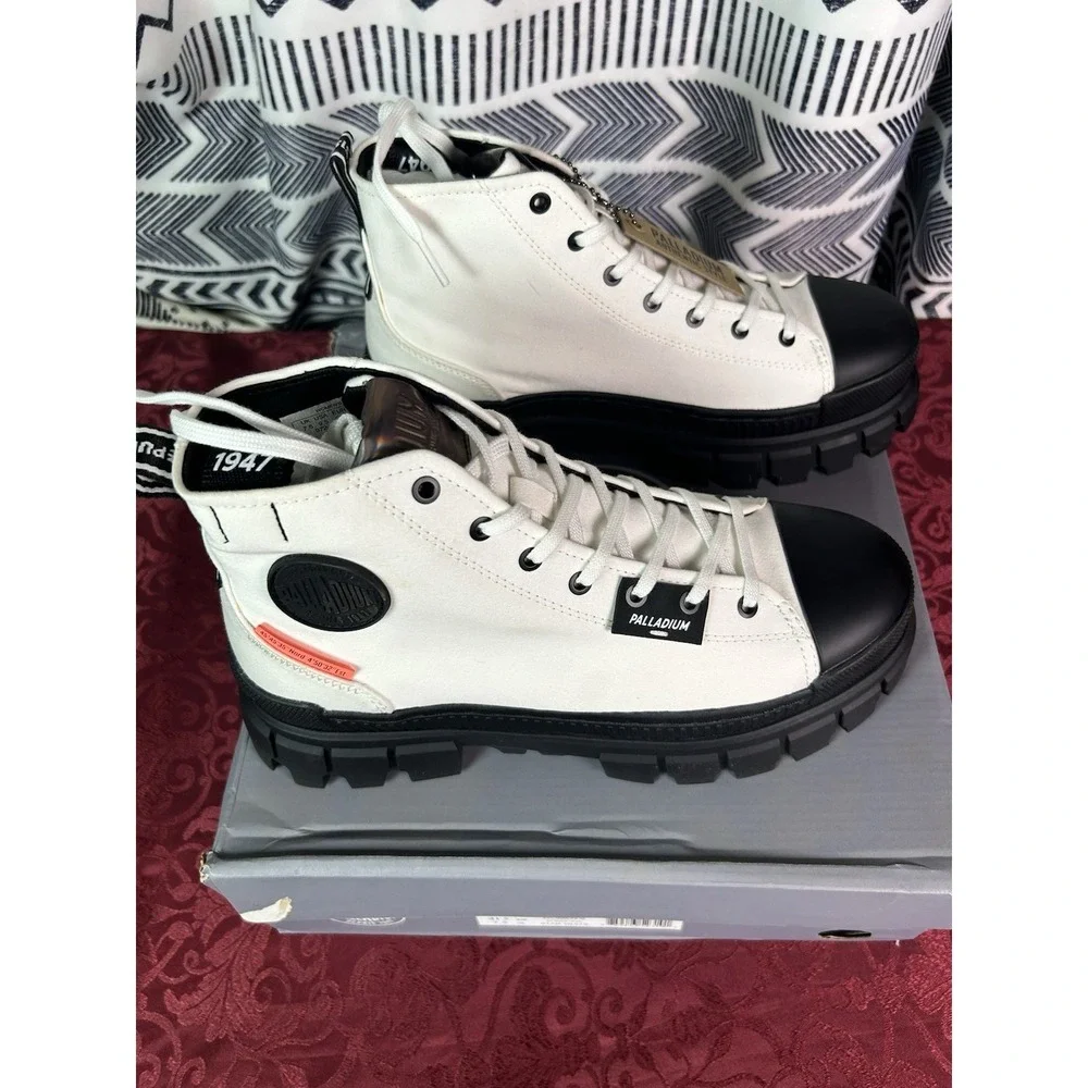 Palladium Revolt Hi TX Star White Platform Chunky High Top Boots Women's 9.5 NEW